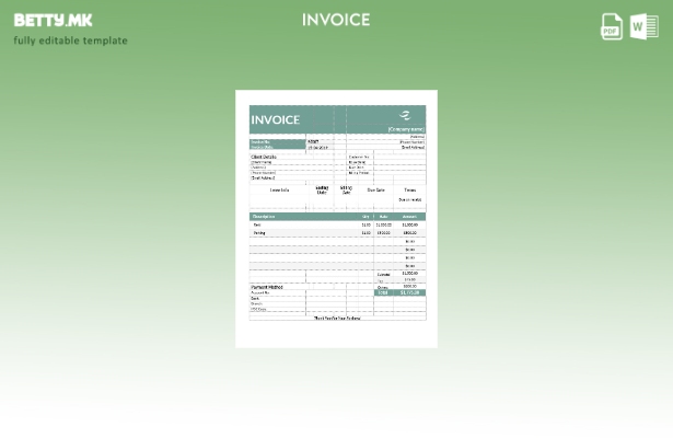 Шаблон за фактура за комерцијален закуп во модерен стил